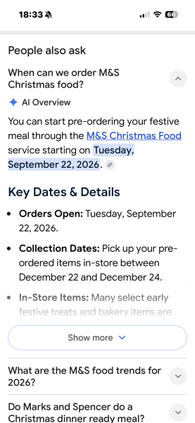 Mark & Spencer Christmas food slots