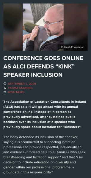 Lactation support conference in Ireland - the quiet part out loud
