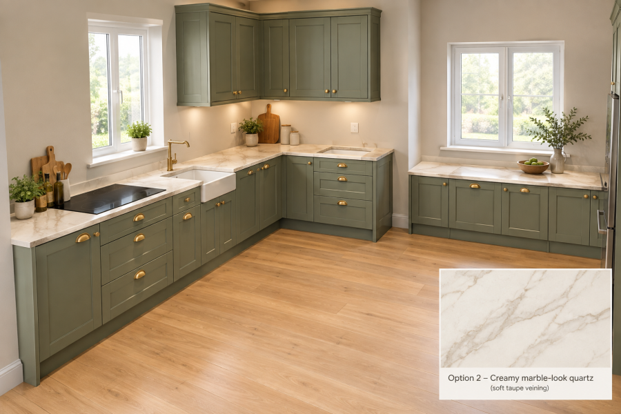 Kitchen worktop and tile ideas for an old farmhouse kitchen