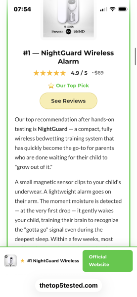 An alarm that actually works for bed wetting