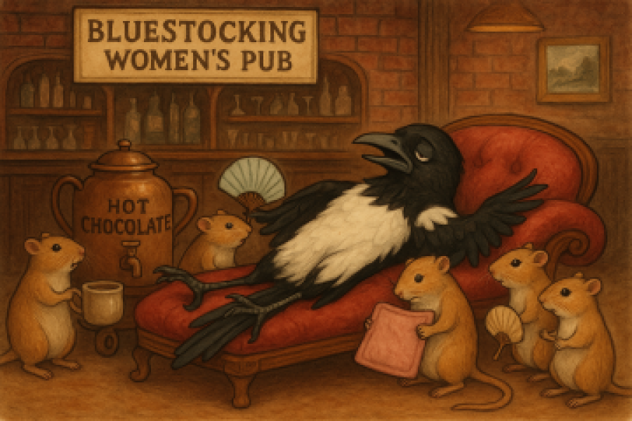 The Bluestocking, a unique location for daughters and sisters of earth, frost, feathers, fur, scales and spines