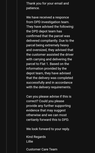 Retailer refusing refund after item marked delivered to wrong address