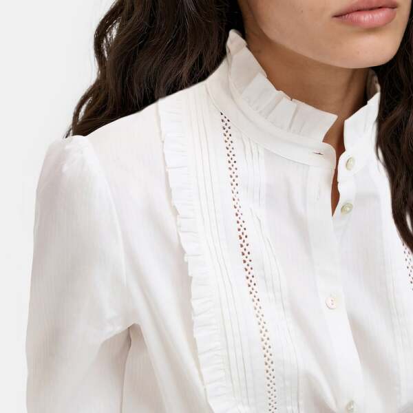 White Linen or cotton plain blouse waist length blouse - importantly not a shirt