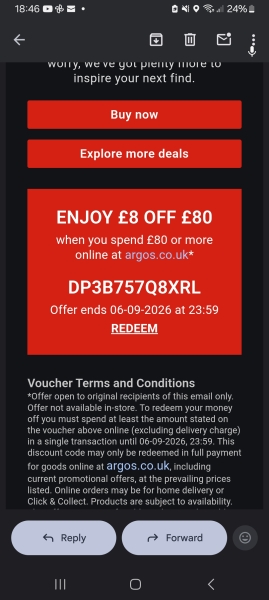 Argos £8 voucher code