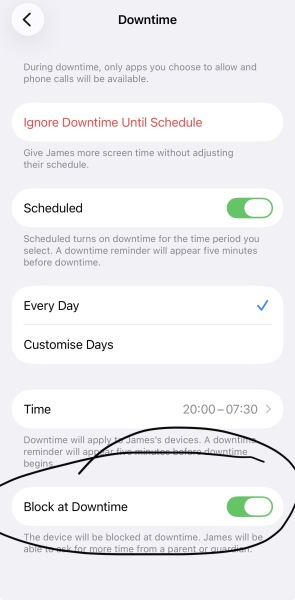 To expect Apple’s Family downtime settings to actually function and block apps?