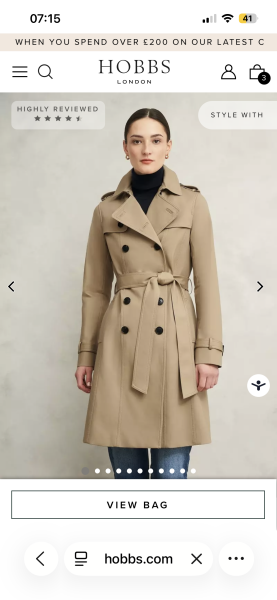 Is a Hobbs trench coat sensible choice for everyday wear? My 50th is coming up and want to splurge on nice coat!