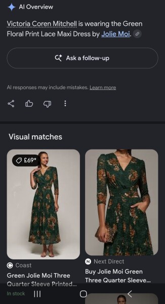 Only Connect - Victoria's dress last week
