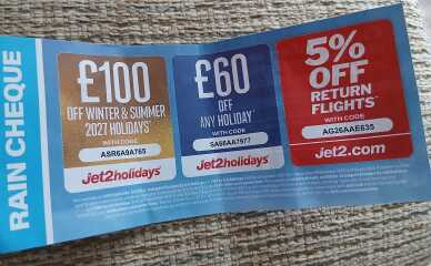 Jet2 Rain cheque voucher 🙏