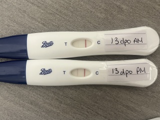 Faint positive at 13dpo, worried it’s too faint