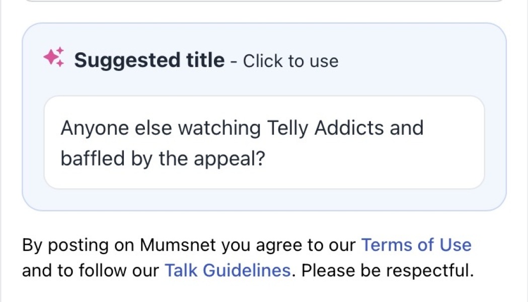 Odd AI-generated thread title options in Site Stuff