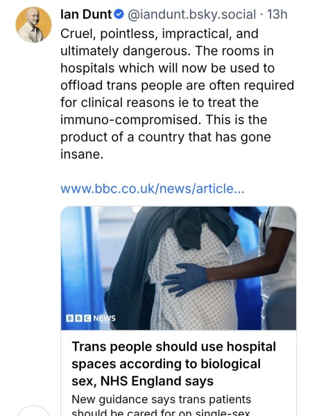 NHS bans transwomen from female space