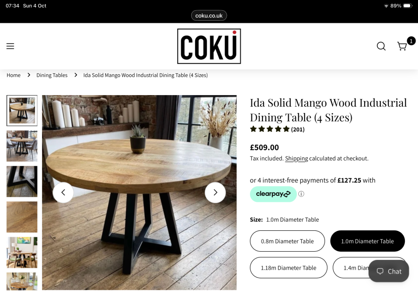 Looking for a table / sideboard combo and struggling with matching colour