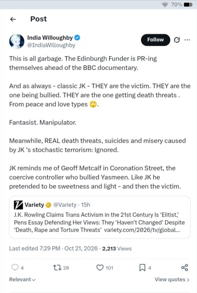 JKR "An Update to My Essay of June 2020"