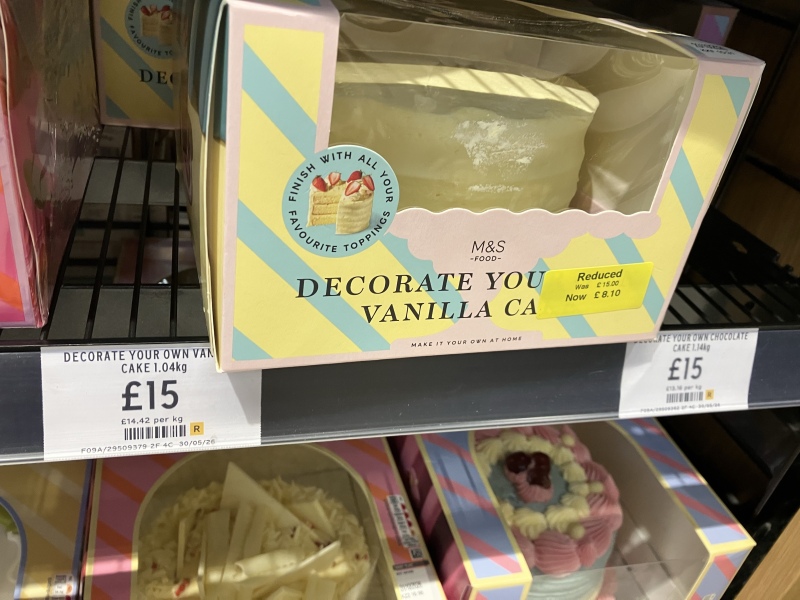 M&S decorate your own vanilla cake…