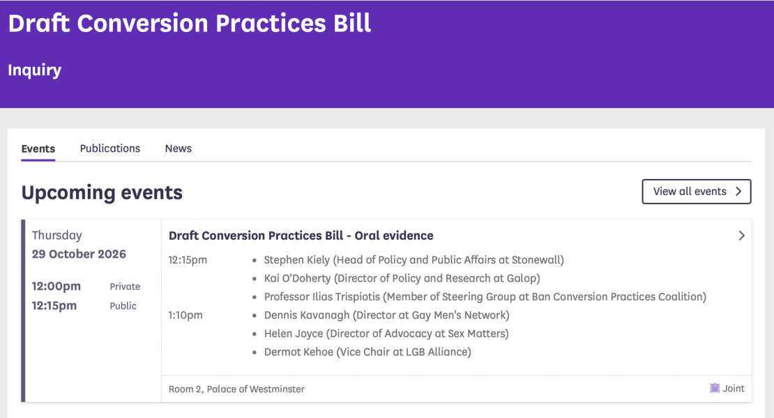Draft Conversion Practices Bill - Oral Evidence 29/10/27, 12.15pm