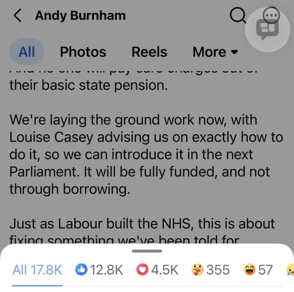 What is going on with Andy Burnham's social media?