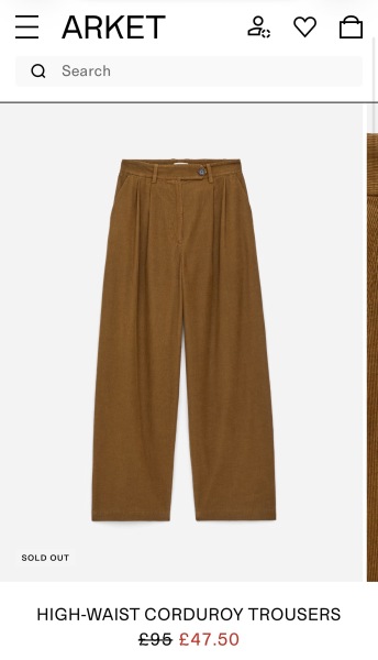 Plastic-free alternative to Uniqlo corduroy volume trousers