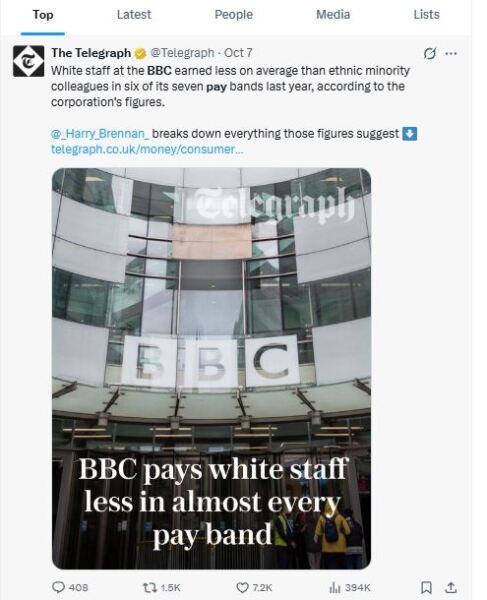 There's been outrage amongst many people claiming the BBC pay ethnic minorities more then white people