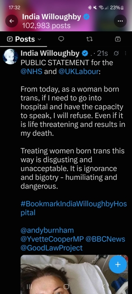 NHS bans transwomen from female space