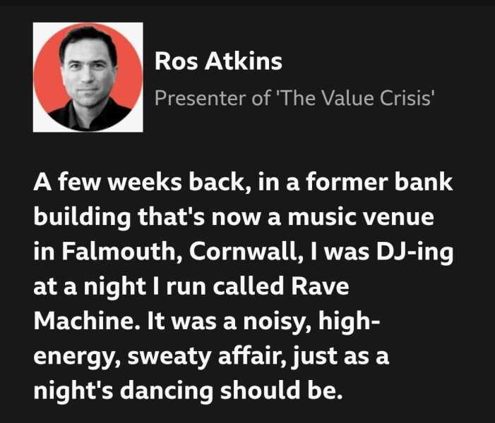 The BBCs Ros Atkins is a raver!?