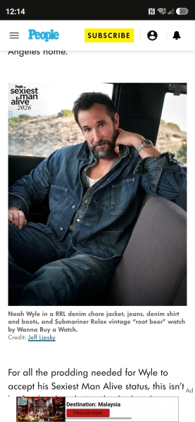 People Magazine have declared Noah Wyle (The Pitt) as 2026's Sexiest Man of the Year.
