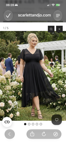Please help me find a dark dress, for a size 20, apple shape