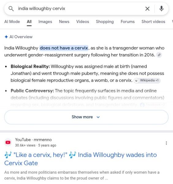India Willoughby - recent escalations on social media