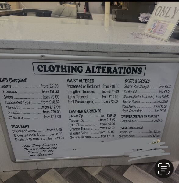 How much are clothes alterations?