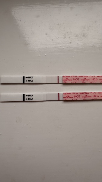 V v faint positive or indent?