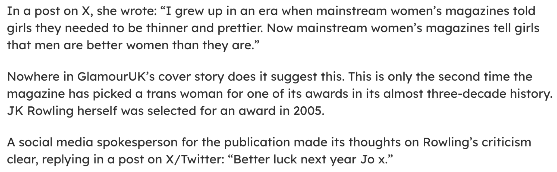 JKR and Pink News - Another own goal