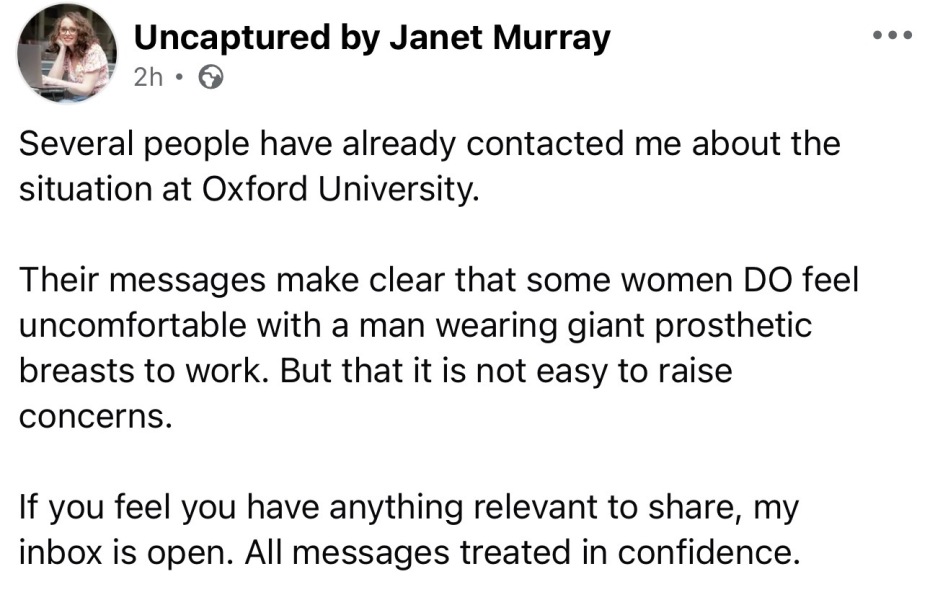 Matt Rattley, Oxford lecturer, and his prosthetic breasts