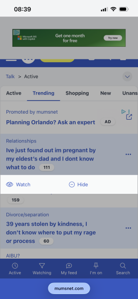 To wish that Mumsnet would hide upsetting thread titles?