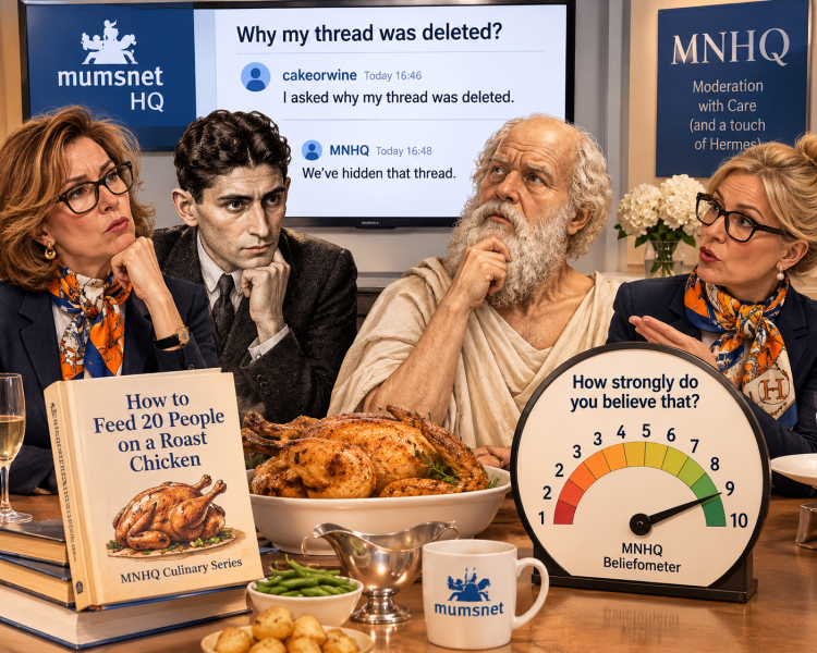 A fun fictional thread about a fictional AI mumsnetter was deleted - why?