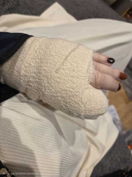 Finger amputation need a hand hold.