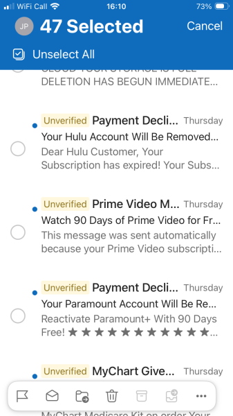 Recent huge increase in number of spam/phishing emails coming into my junk suddenly 😳