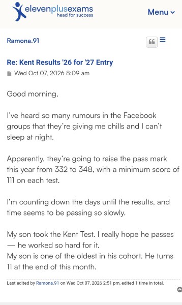 Kent Test 2026