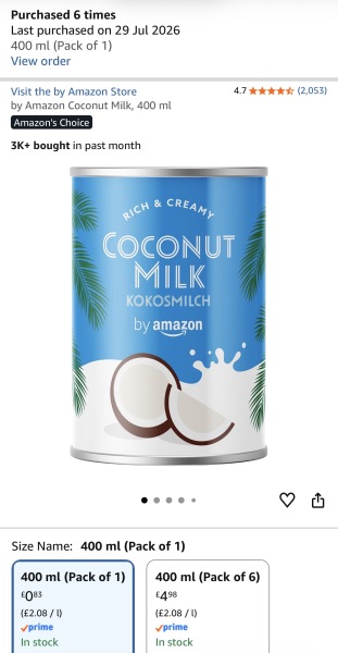 What food and drink do you buy from Amazon?