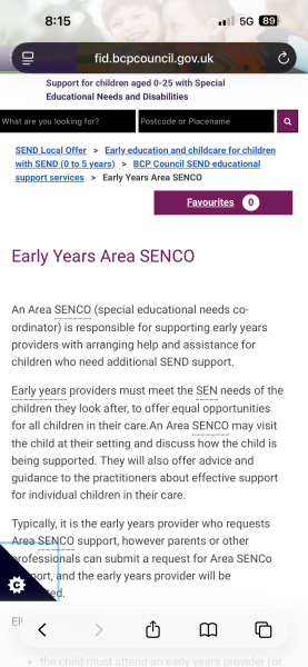 Local senco refused nurseries referral