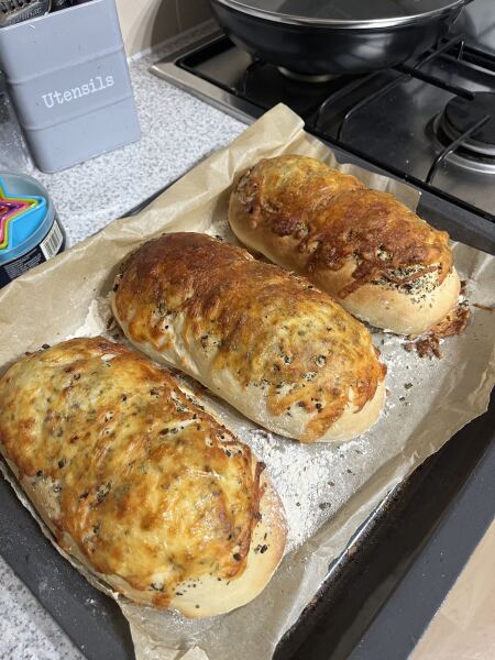 Cheese topped bread rolls?