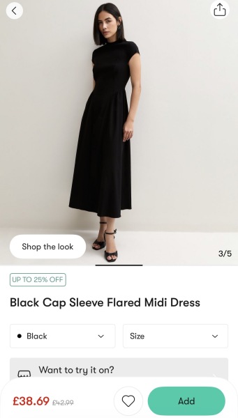Please help me find a dark dress, for a size 20, apple shape