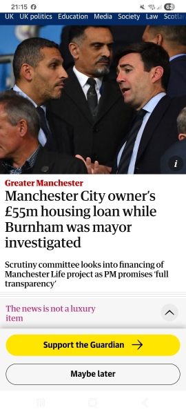 To be sick of people being so negative about the things Burnham is putting into place