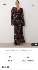 Please help me find a dark dress, for a size 20, apple shape