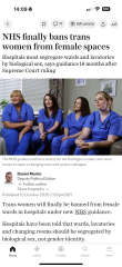 NHS finally bans trans women from female spaces